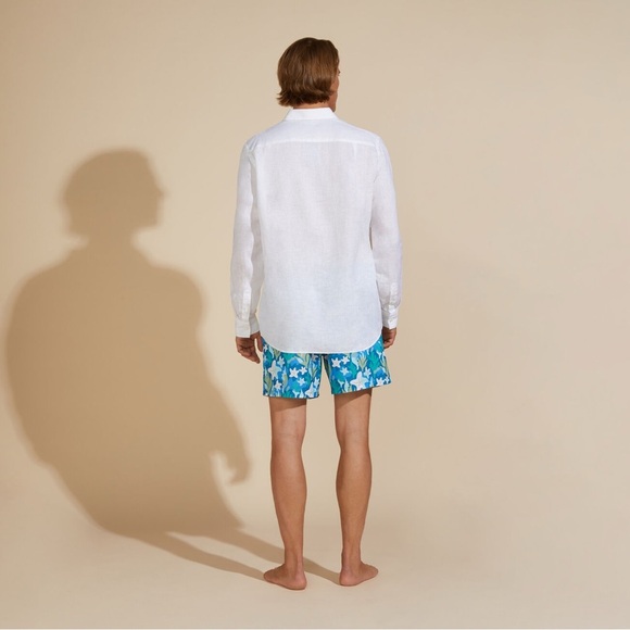 Vilebrequin Men's White 100% Linen Long Sleeve Button-Up Shirt Size 3XL Casual - Picture 2 of 11